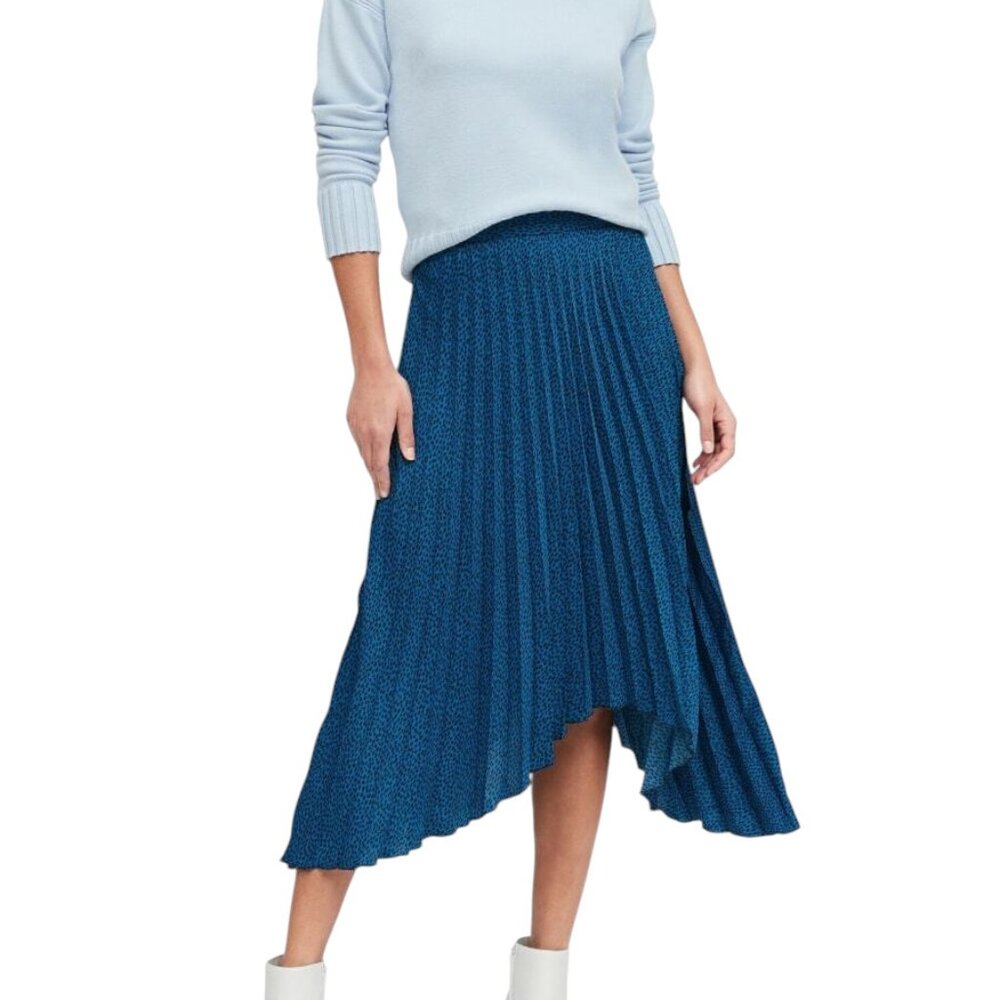 Like new Banana Republic Blue & Black Pleated Skirt Size 4